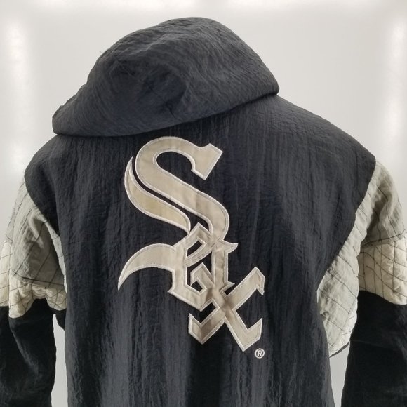 VINTAGE STARTER CHICAGO WHITE SOX PULLOVER  JACKET WITH HOOD SIZE L - Picture 7 of 10